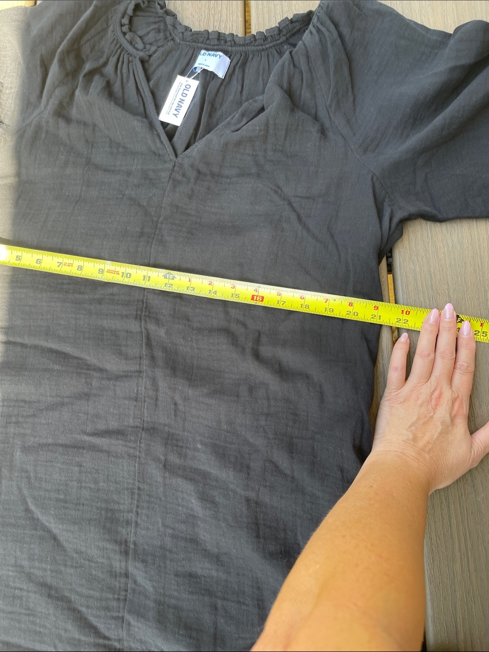 Old Navy Women’s Black Cotton Gauze Lightweight Beach Resort Large Dress New! - Picture 6 of 8